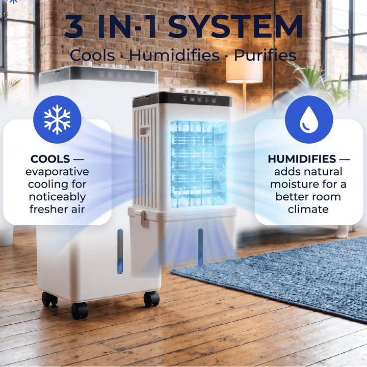 Mobilny Klimator 3 W 1 Z 4 Wkładami Chłodzącymi I Pilotem