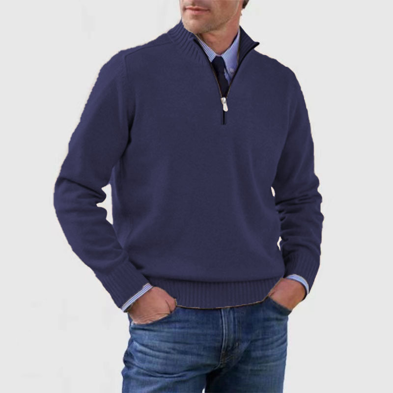 Sweter Męski z Półgolfem i Zamkiem do Stylizacji Codziennych