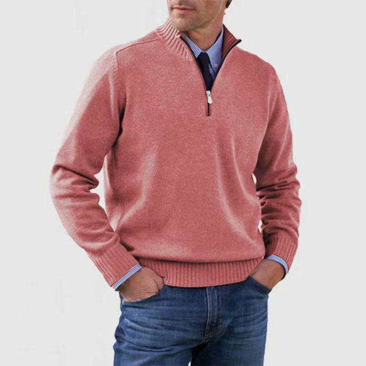 Sweter Męski z Półgolfem i Zamkiem do Stylizacji Codziennych