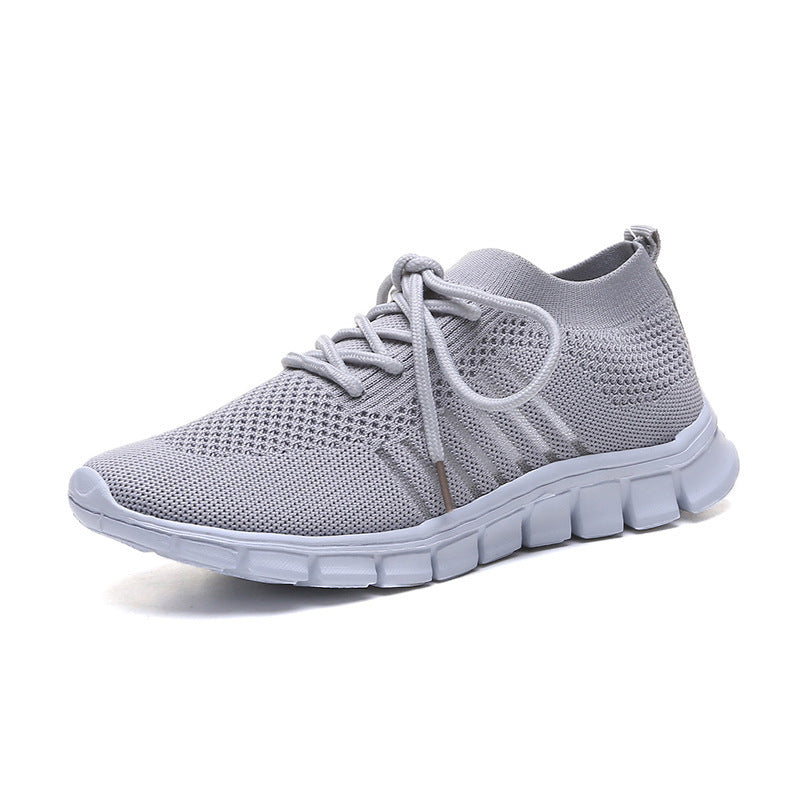 Damskie Sneakersy Dzianinowe Z Siateczką I Elastycznym Kołnierzem