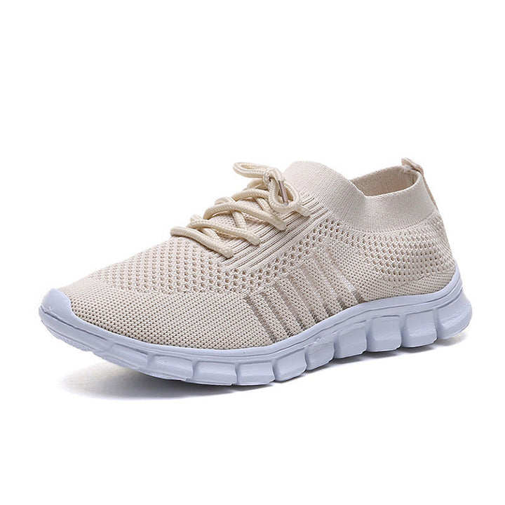 Damskie Sneakersy Dzianinowe Z Siateczką I Elastycznym Kołnierzem