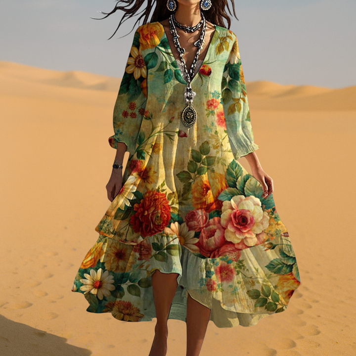 Emilia | Sukienka Boho Midi Kwiatowa