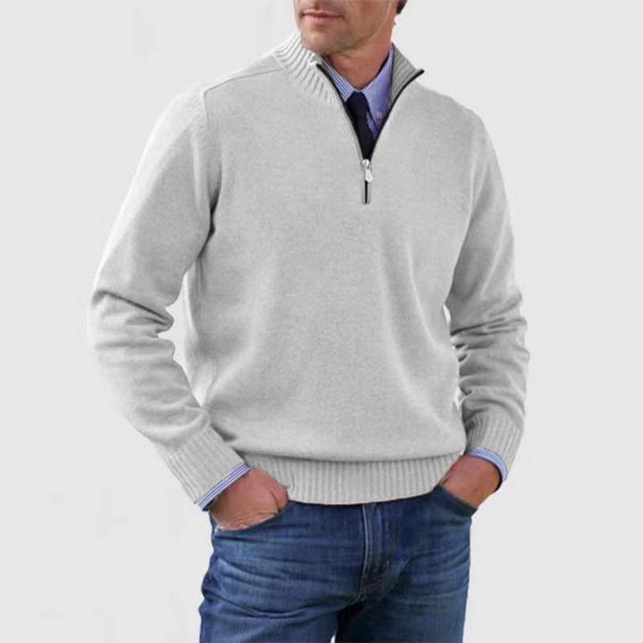 Sweter Męski z Półgolfem i Zamkiem do Stylizacji Codziennych
