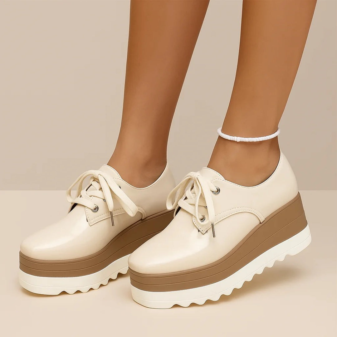 Aurora | Damskie Buty Na Platformie Ze Sznurówkami