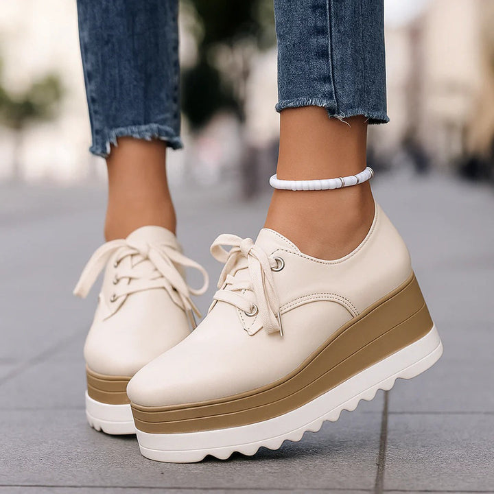 Aurora | Damskie Buty Na Platformie Ze Sznurówkami