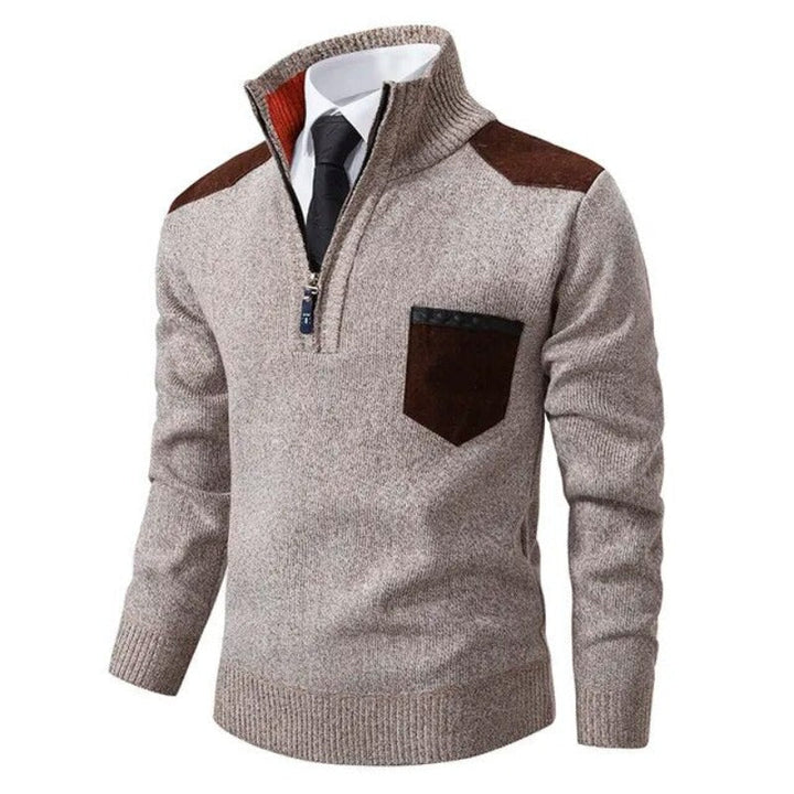 Sweter Męski Z Półgolfem Na Zamek