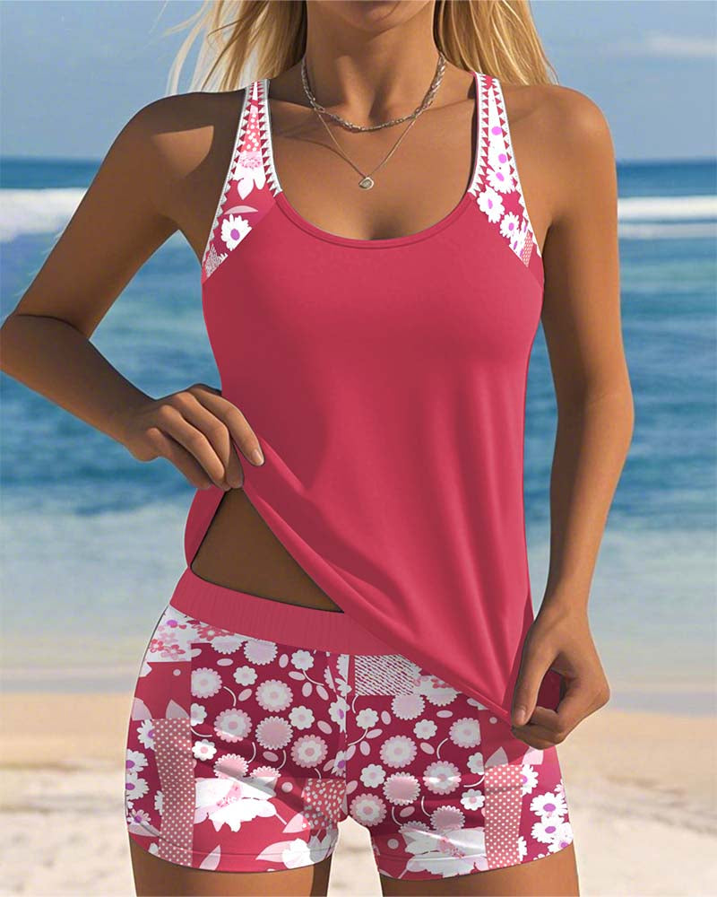 Rosabelle | Tankini W Kwiatowy Wzór Z Szortami