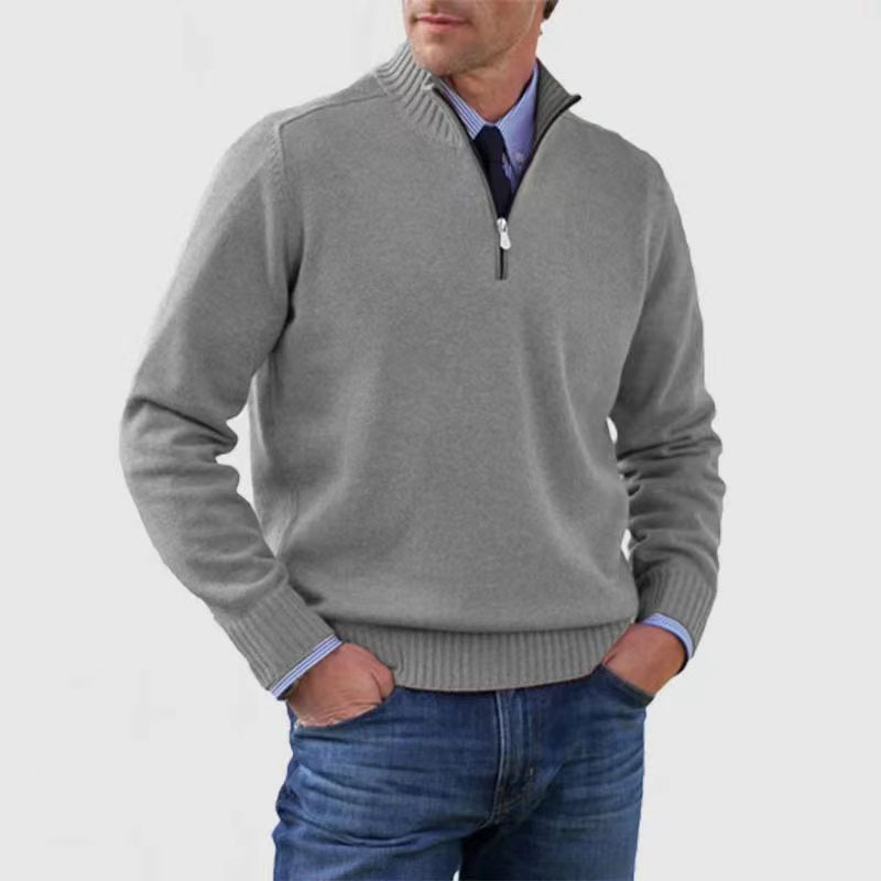 Sweter Męski z Półgolfem i Zamkiem do Stylizacji Codziennych