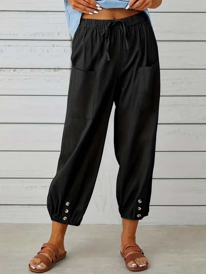 Spodnie Damskie Letnie 7/8 Casual Z Kieszeniami