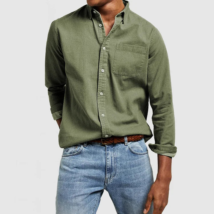 Matteo | Męska Koszula Casual Button-Down Z Długim Rękawem