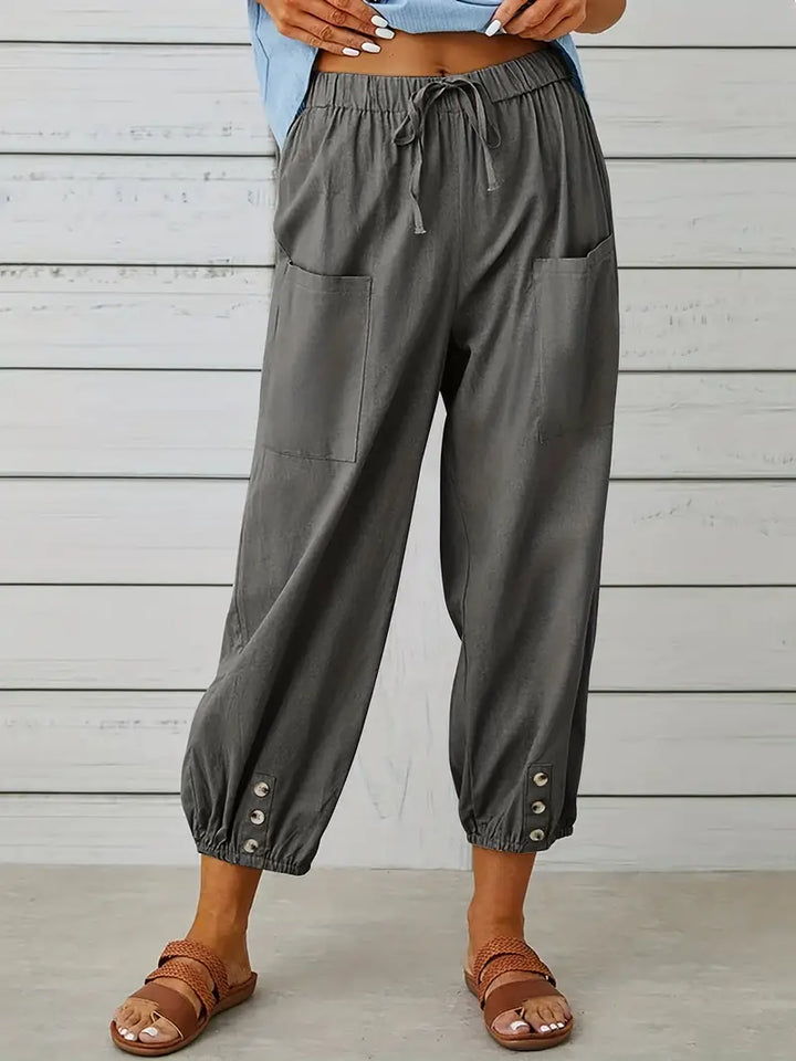 Spodnie Damskie Letnie 7/8 Casual Z Kieszeniami