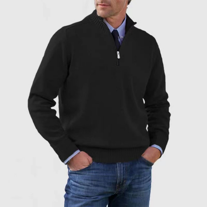 Sweter Męski z Półgolfem i Zamkiem do Stylizacji Codziennych