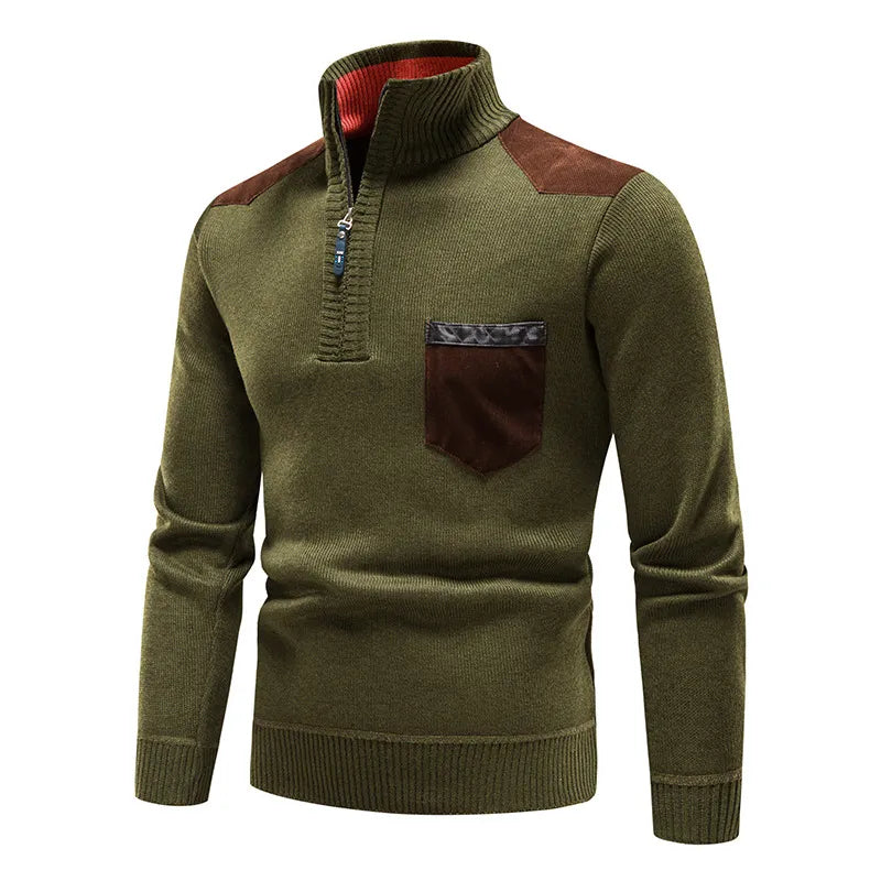 Sweter Męski Z Półgolfem Na Zamek