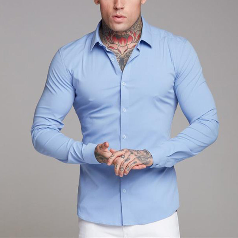 Lorenzo | Męska Koszula Slim Fit Z Długim Rękawem