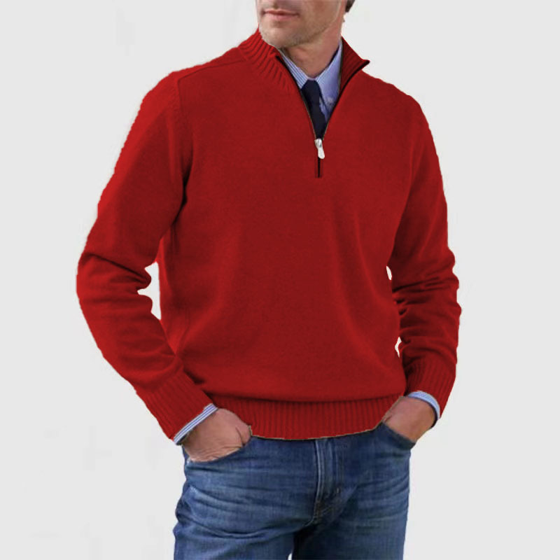 Sweter Męski z Półgolfem i Zamkiem do Stylizacji Codziennych