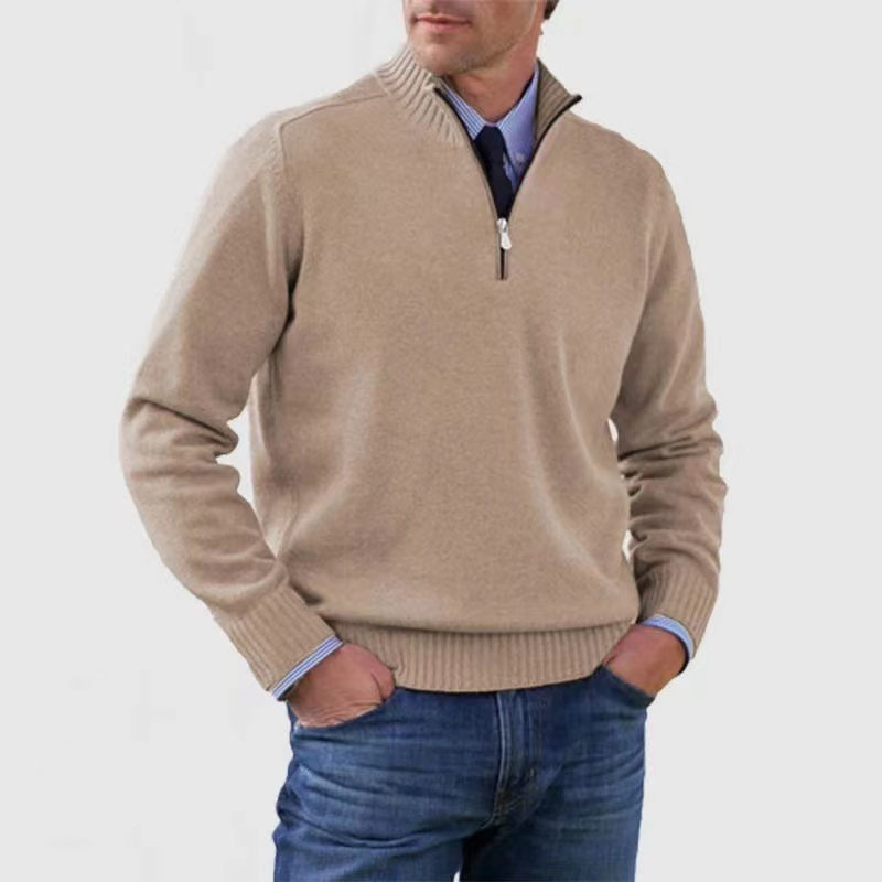 Sweter Męski z Półgolfem i Zamkiem do Stylizacji Codziennych