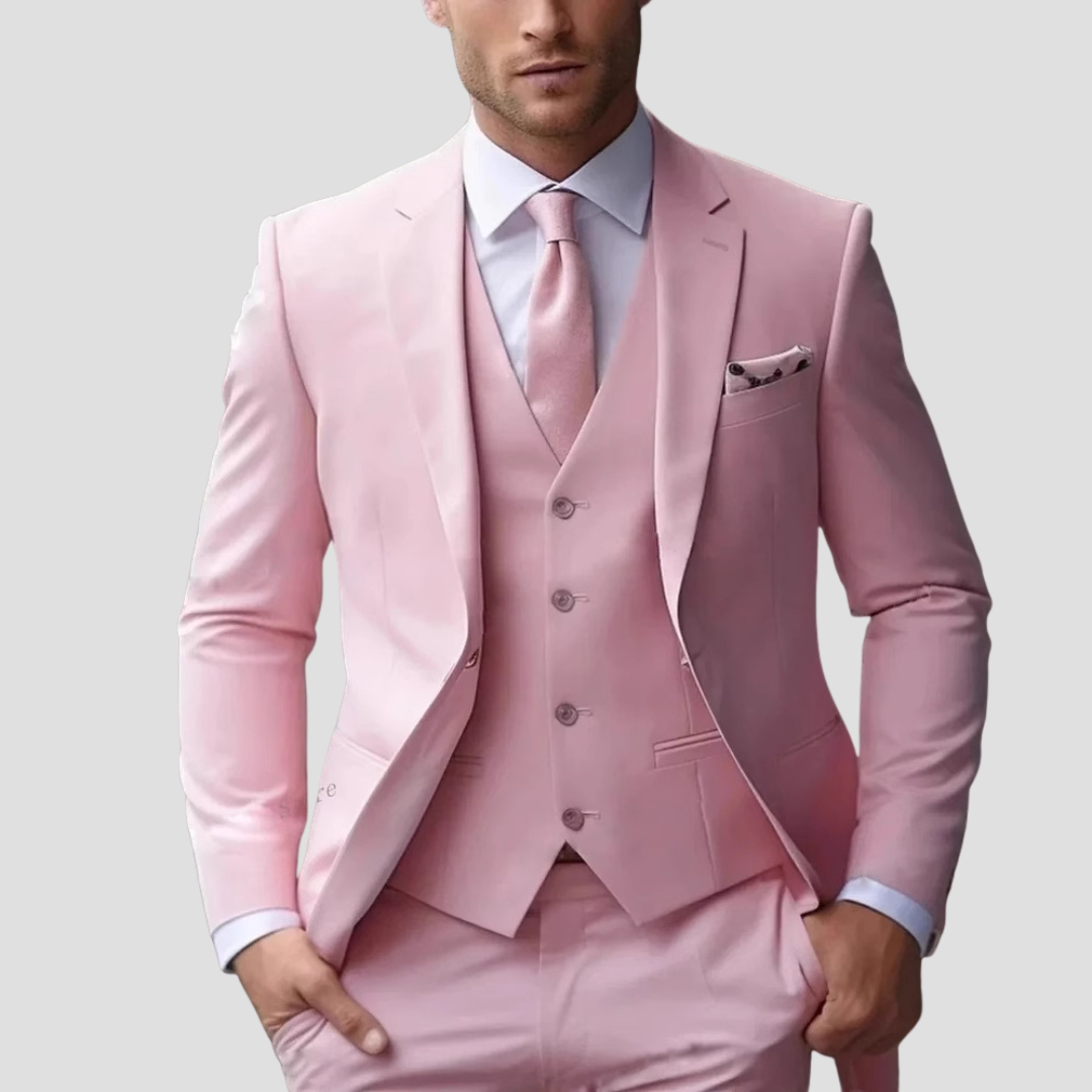 Łukasz | Garnitur Męski Trzyczęściowy Slim Fit