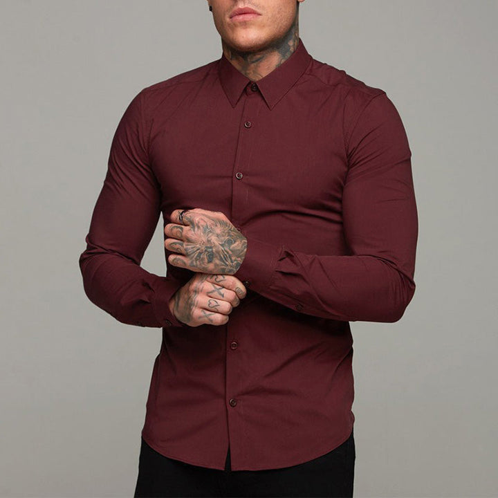 Lorenzo | Męska Koszula Slim Fit Z Długim Rękawem