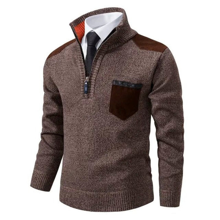 Sweter Męski Z Półgolfem Na Zamek