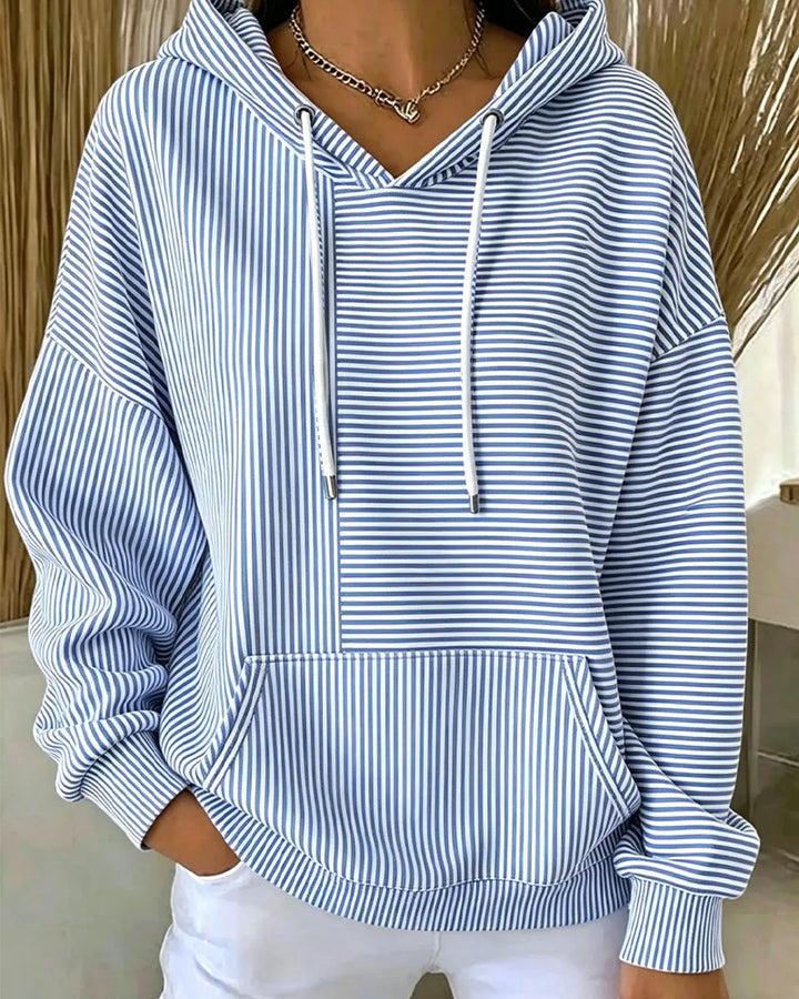 Bluza Lunavero w paski z kapturem i troczkiem