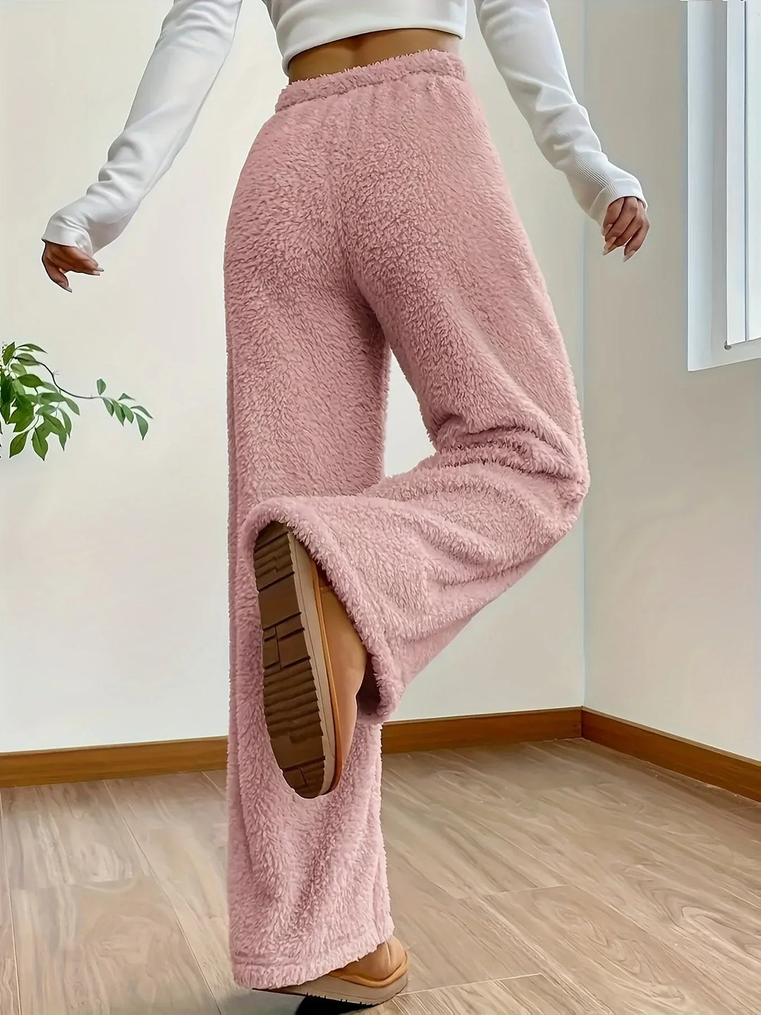 Spodnie lounge z polaru teddy do relaksu w domu