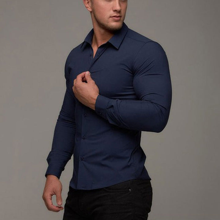 Lorenzo | Męska Koszula Slim Fit Z Długim Rękawem