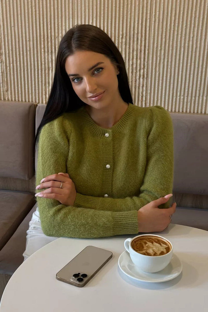 Kardigan dzianinowy damski w stylizacji na co dzień