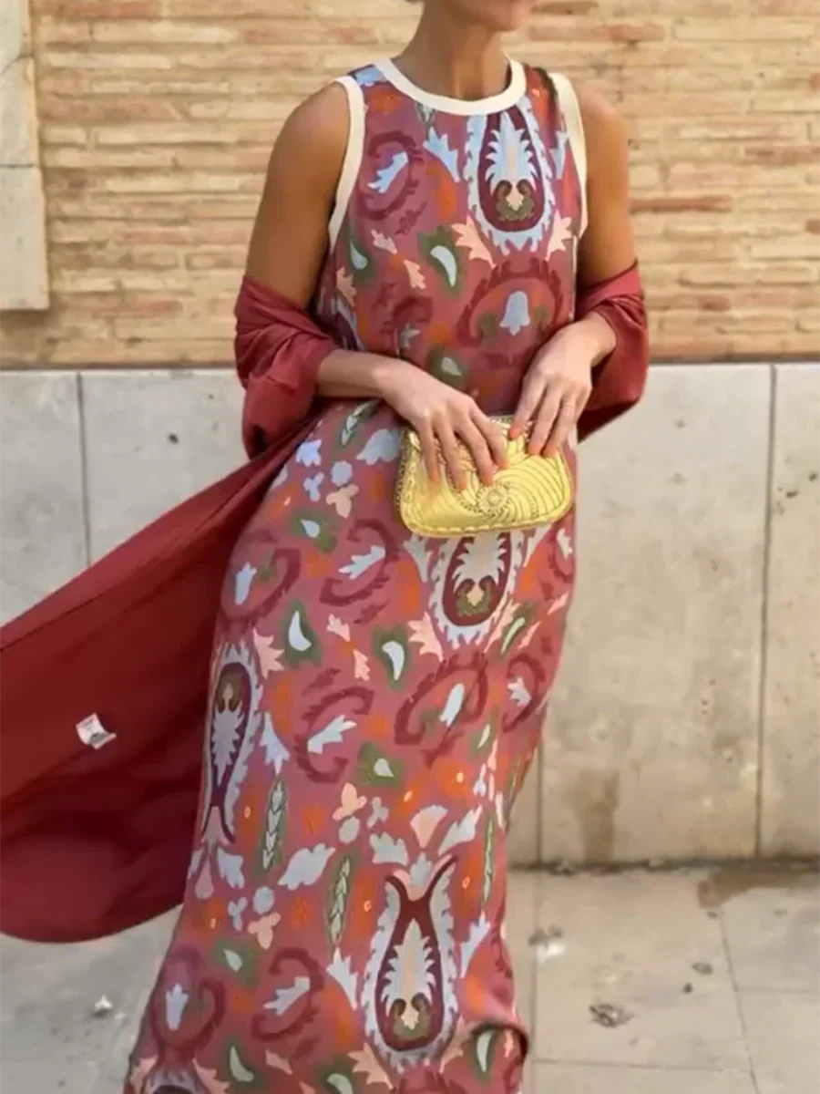 Dagmara | Sukienka Maxi Boho Dwuczęściowa