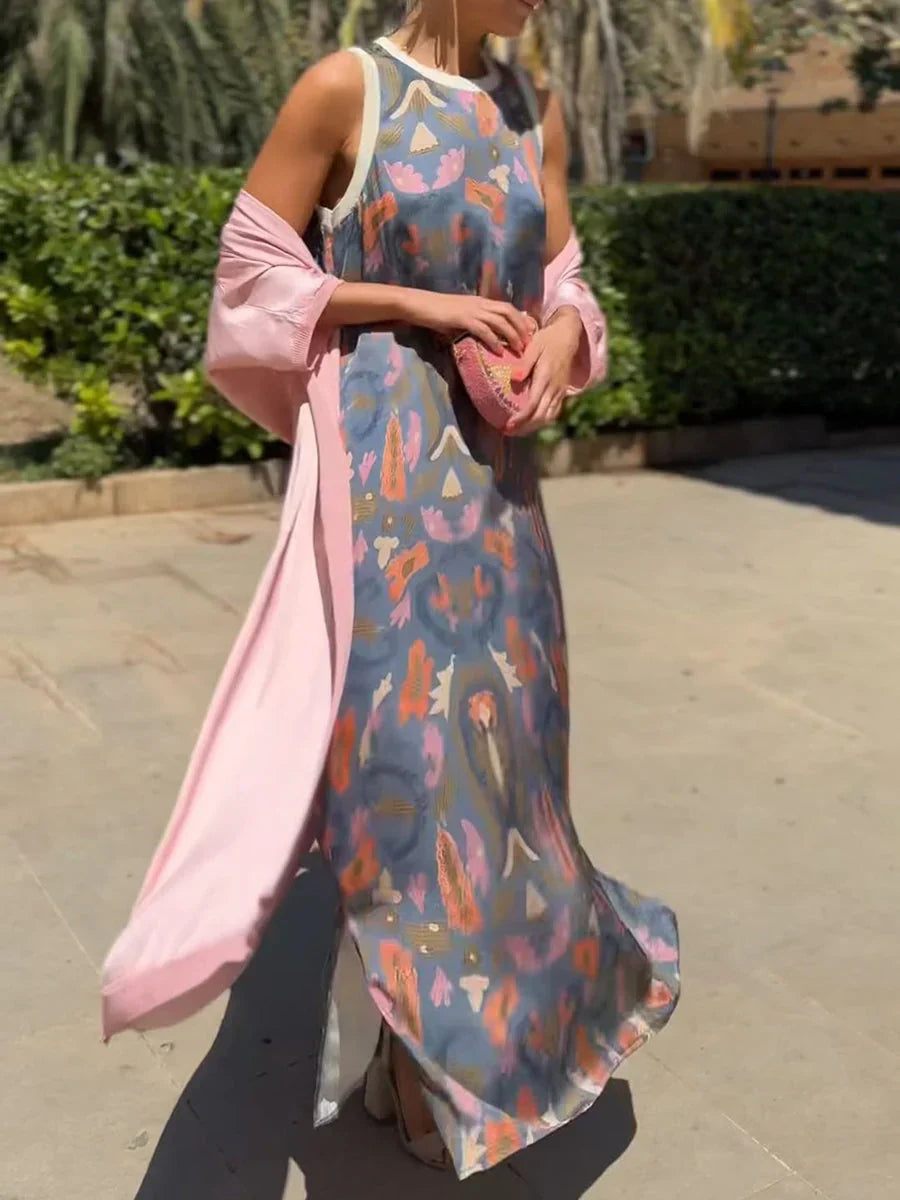 Dagmara | Sukienka Maxi Boho Dwuczęściowa