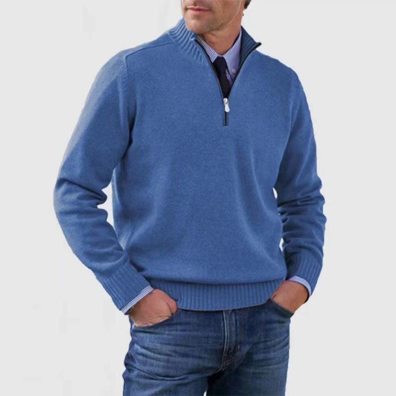Sweter Męski z Półgolfem i Zamkiem do Stylizacji Codziennych