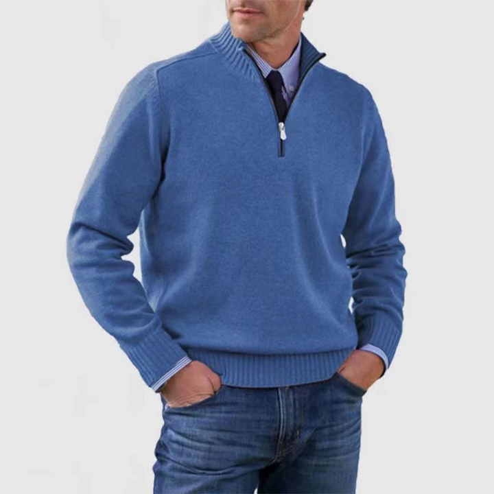 Sweter Męski z Półgolfem i Zamkiem do Stylizacji Codziennych