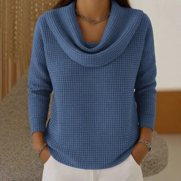 Bluza Damska Z Dekoltem Wodospadowym