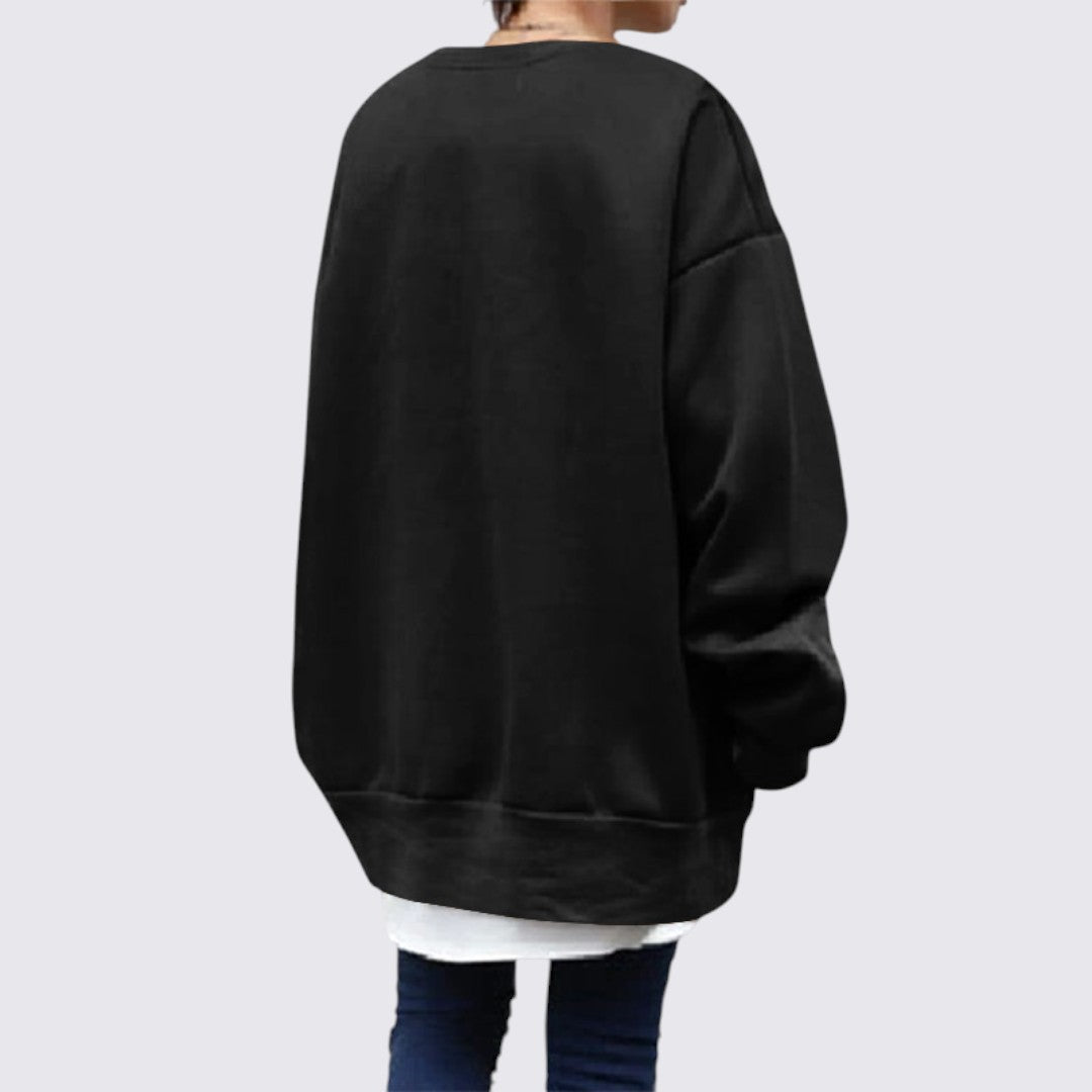 Sweter Damski Oversize z Okrągłym Dekoltem