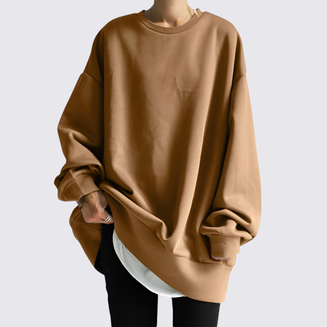 Sweter Damski Oversize z Okrągłym Dekoltem