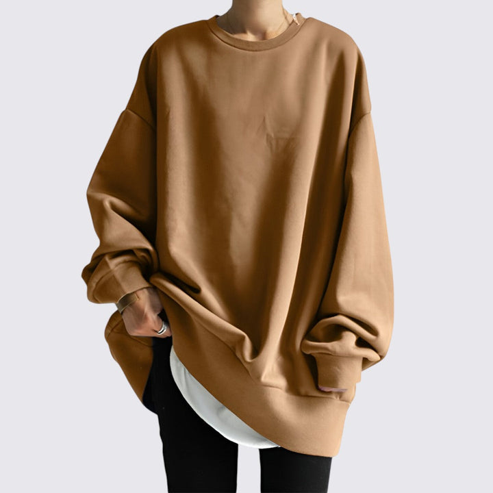 Sweter Damski Oversize z Okrągłym Dekoltem