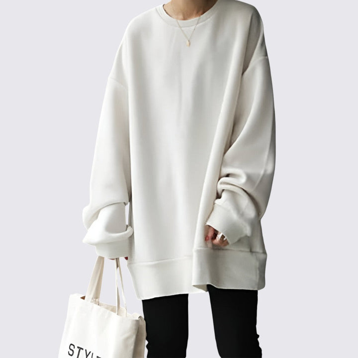 Sweter Damski Oversize z Okrągłym Dekoltem