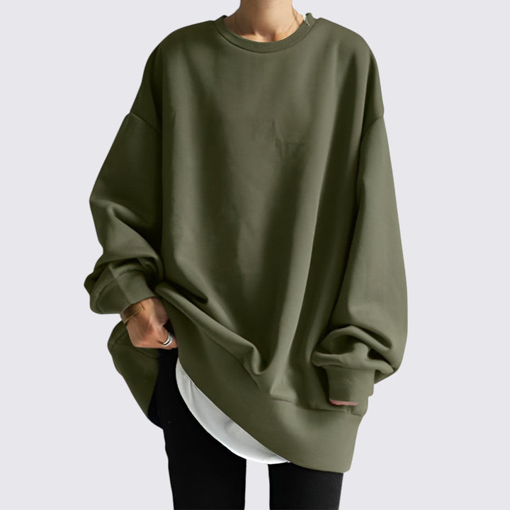 Sweter Damski Oversize z Okrągłym Dekoltem