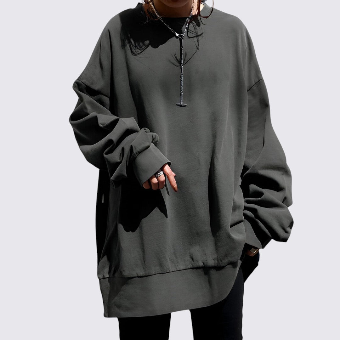 Sweter Damski Oversize z Okrągłym Dekoltem