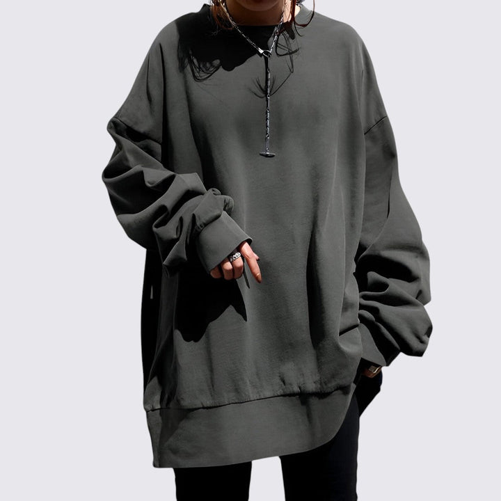 Sweter Damski Oversize z Okrągłym Dekoltem