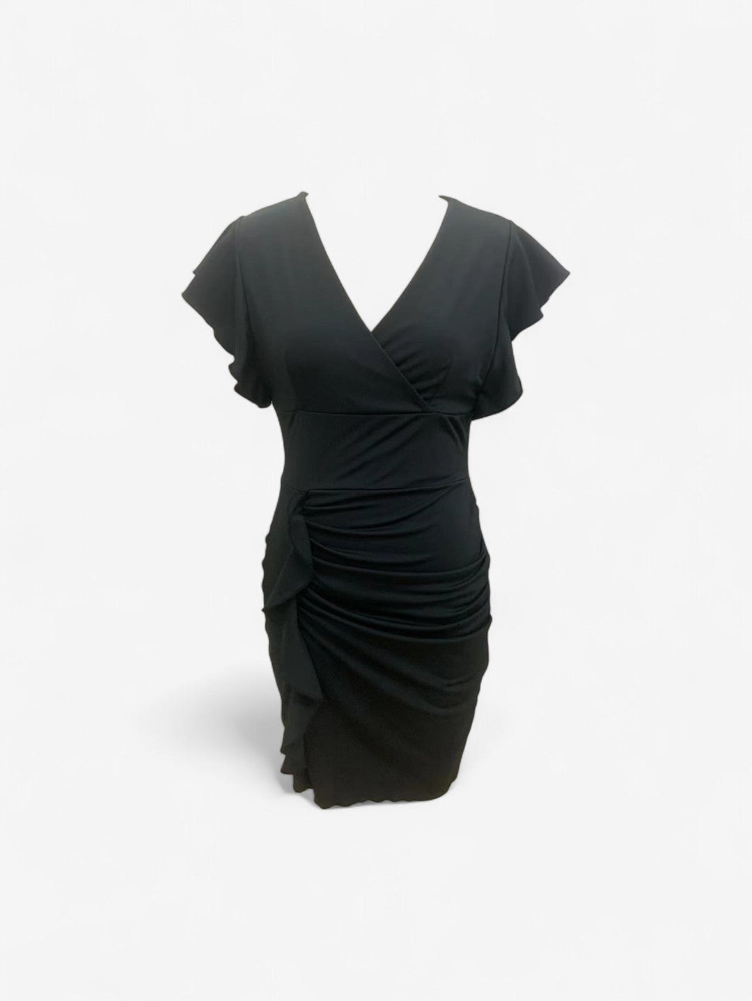 Valentina | Elegancka Sukienka Midi Bodycon Z Falbankowymi Rękawkami