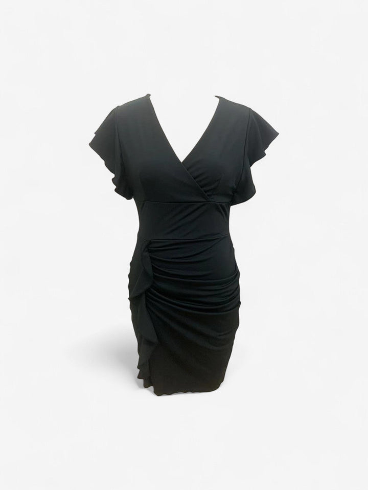 Valentina | Elegancka Sukienka Midi Bodycon Z Falbankowymi Rękawkami