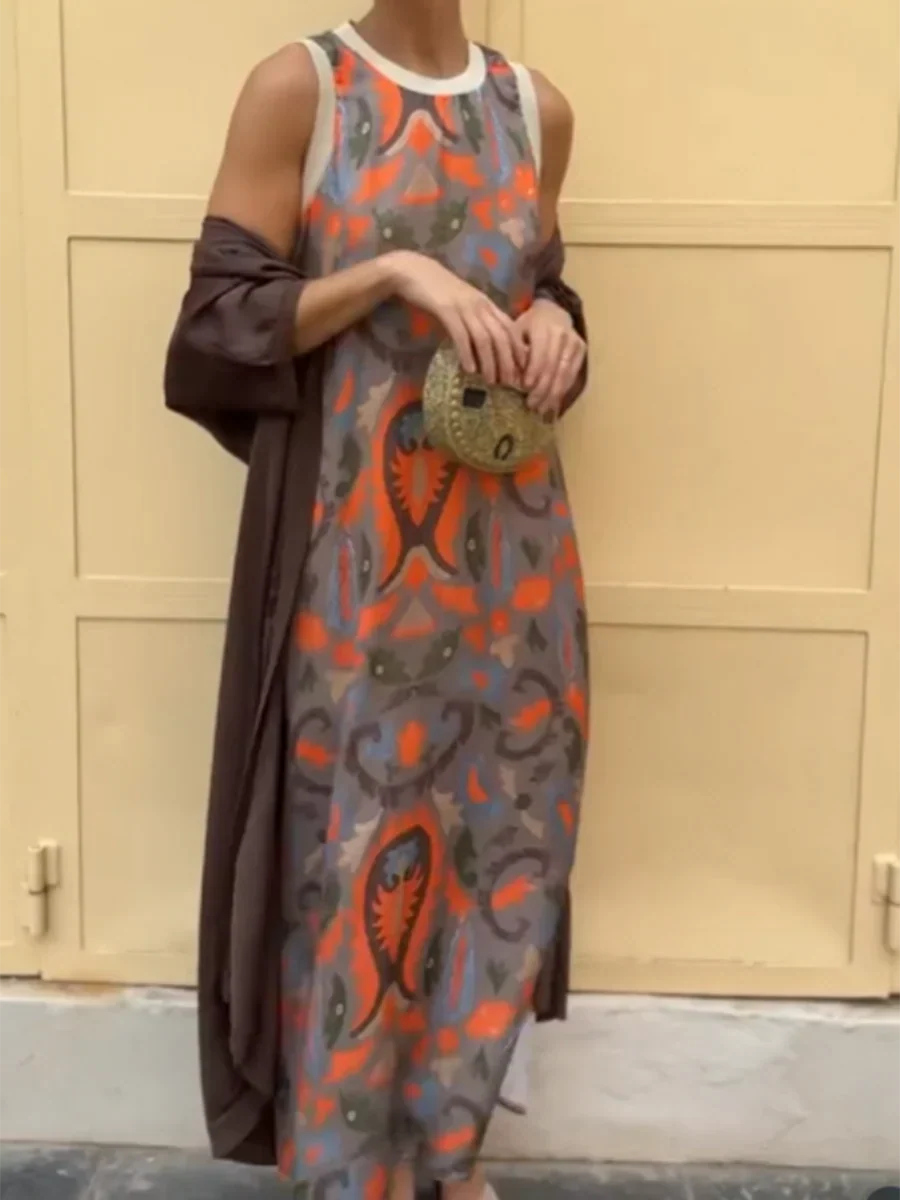 Dagmara | Sukienka Maxi Boho Dwuczęściowa