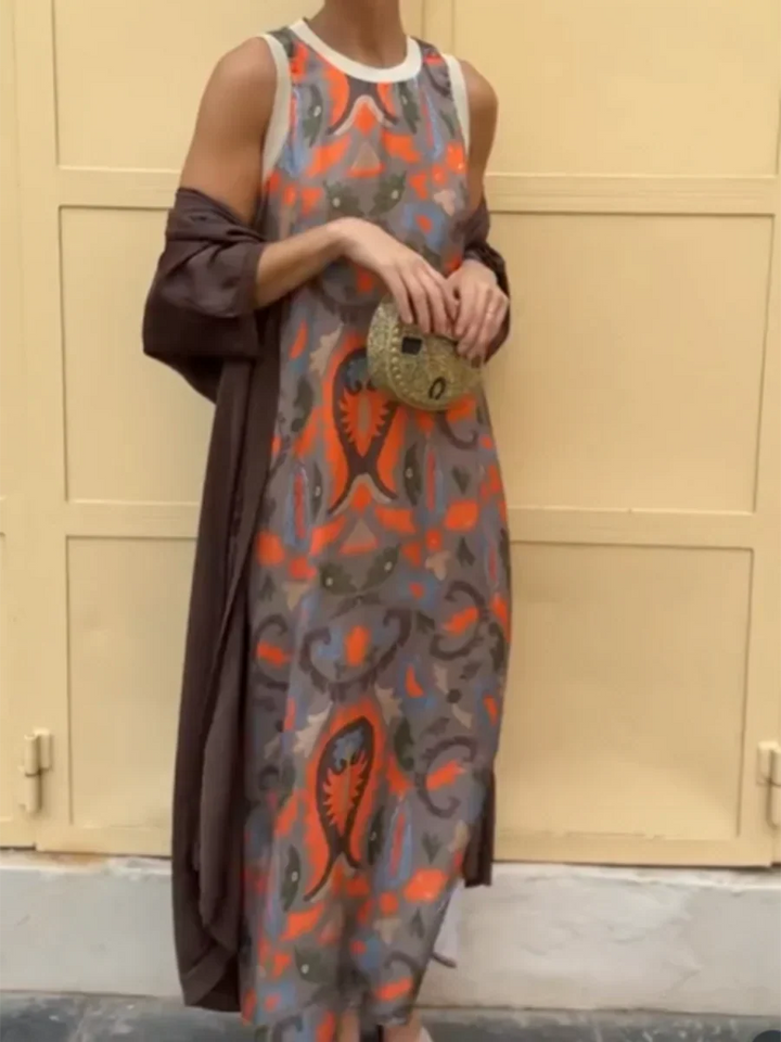 Dagmara | Sukienka Maxi Boho Dwuczęściowa