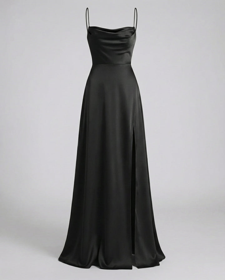 Izabela | Sukienka Maxi Elegancka Z Rozcięciem