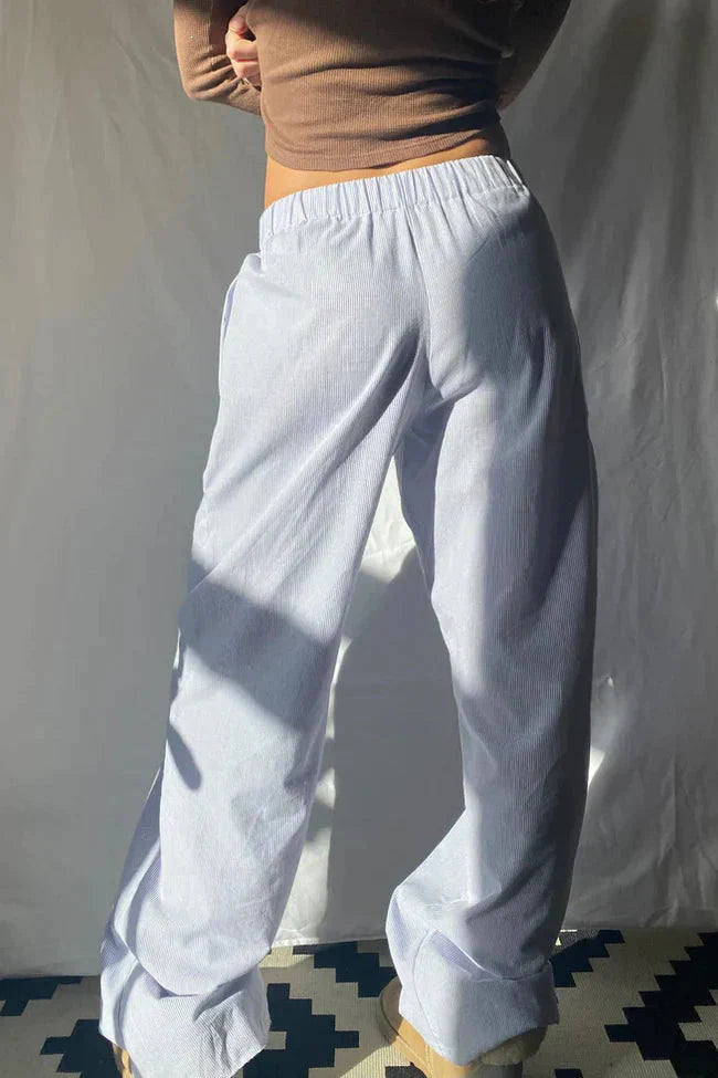 Spodnie Damskie W Paski Casual