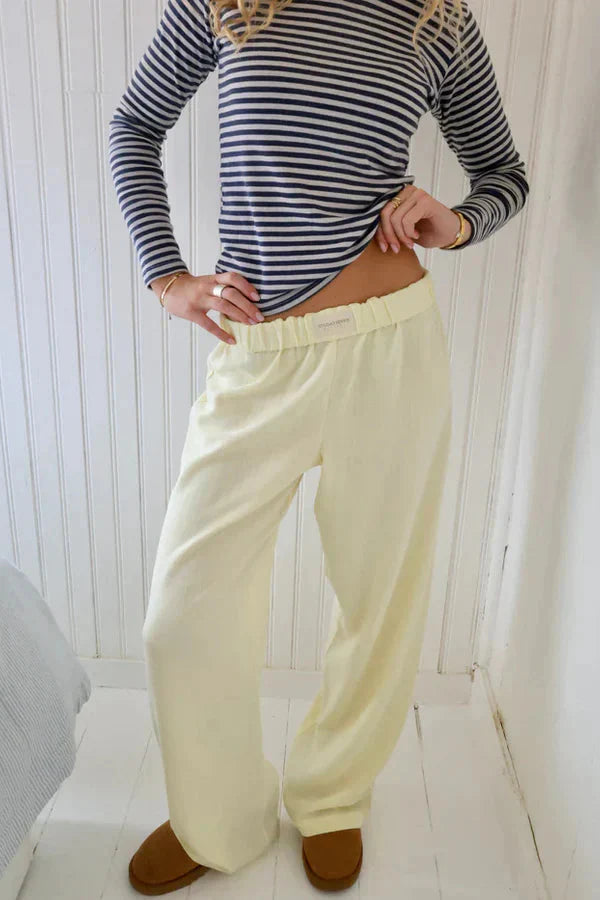 Spodnie Damskie W Paski Casual