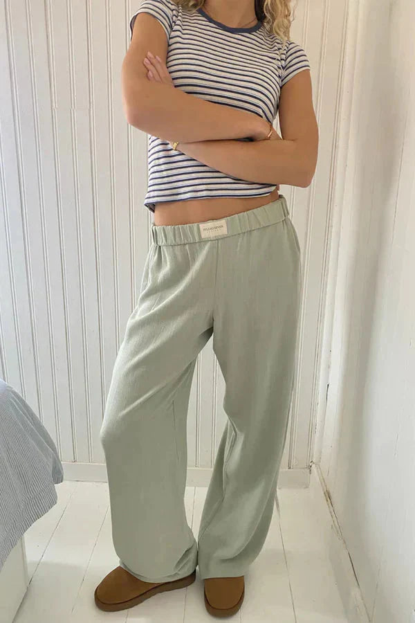 Spodnie Damskie W Paski Casual