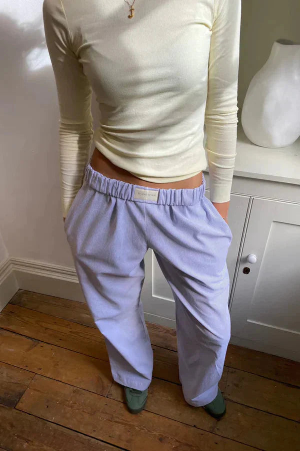Spodnie Damskie W Paski Casual