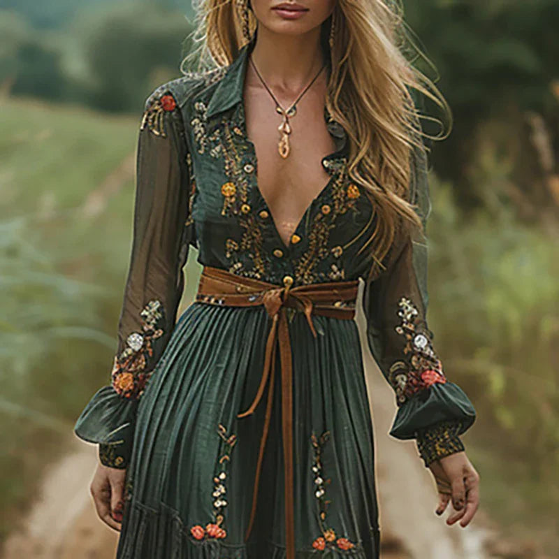 Alicja | Sukienka Maxi Boho Kwiatowa