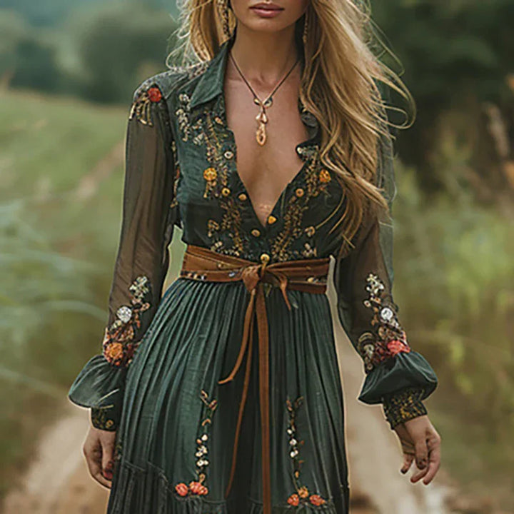Alicja | Sukienka Maxi Boho Kwiatowa